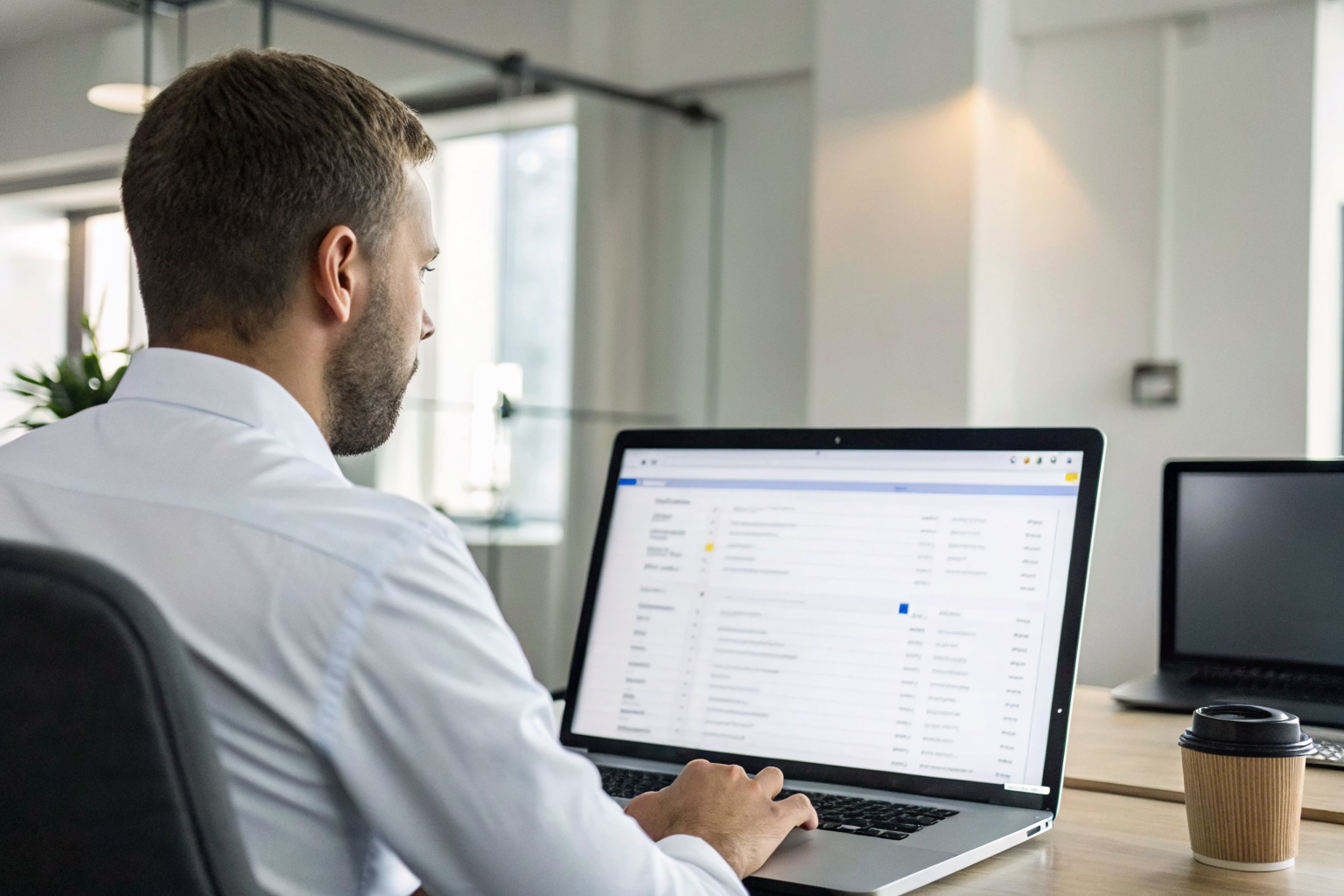 IT professional using Google Admin Console to manage Chromebooks.